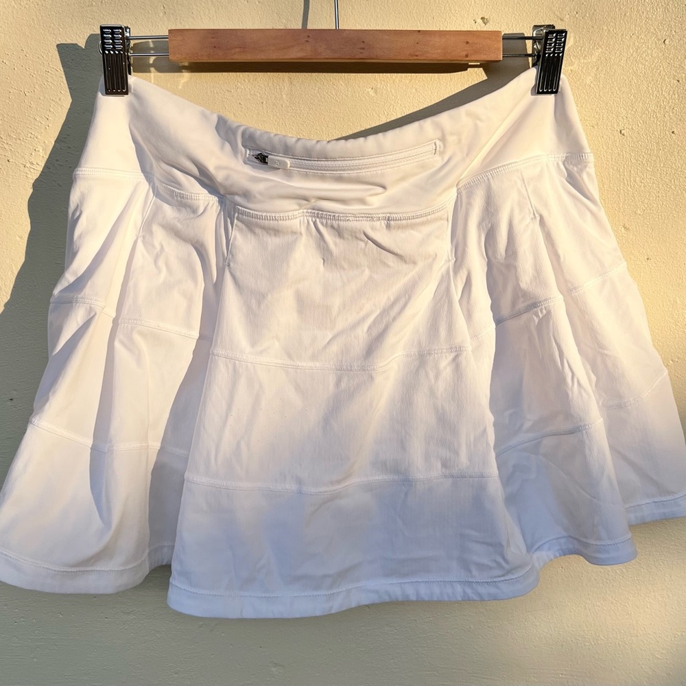 Lululemon White Pace Rival Skirt Skort University Of Western Ontario Logo Size 8 - Picture 3 of 5